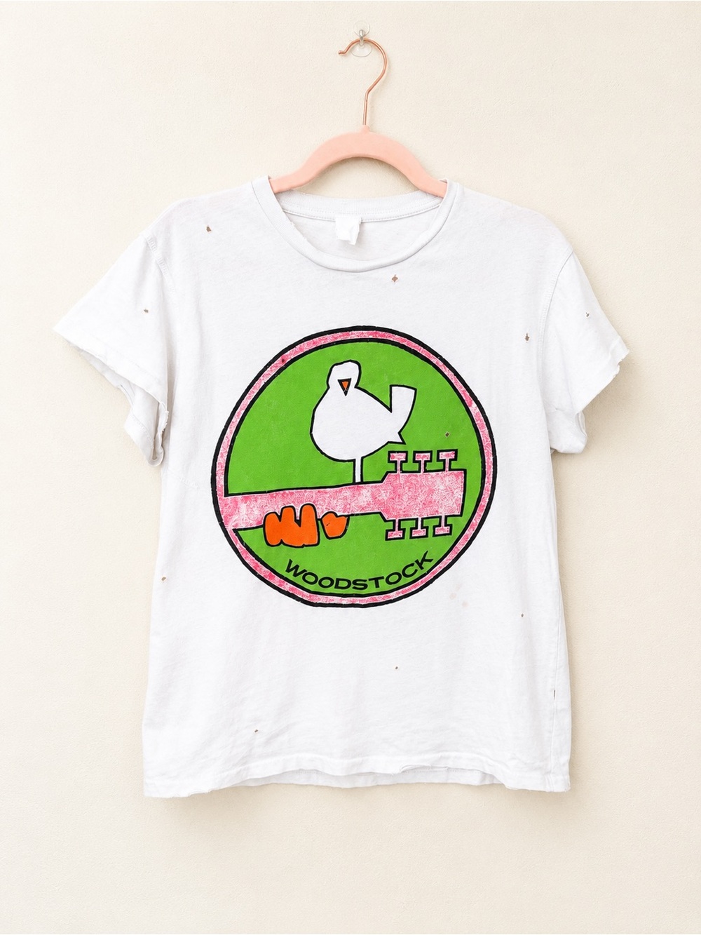 Madeworn Woodstock Graphic White Tee Shirt Small Oversized Vintage Inspired